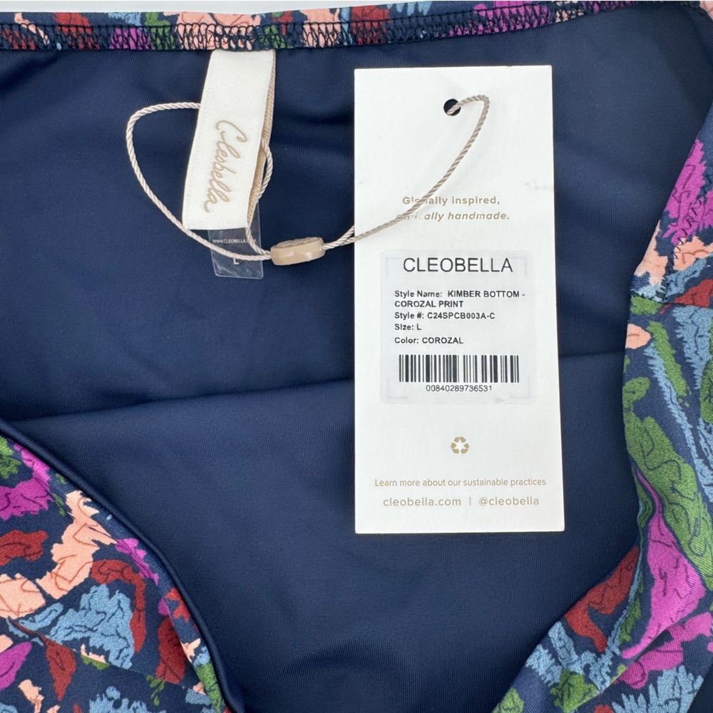 NWT Cleobella Mae corozal Multicolor One-Shoulder Bikini set szL - Picture 8 of 10